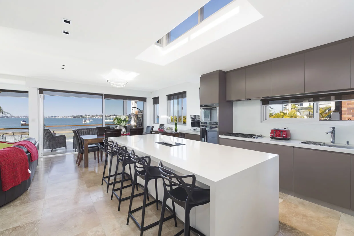 Entertainers Kitchen With Large Marble Details